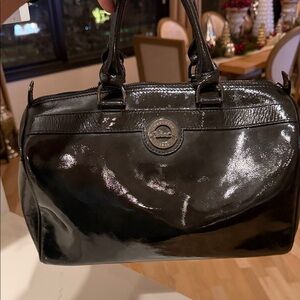 Longchamp Shiny Black Satchel